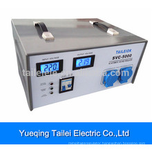 Voltage Stabilizer SVC-5000 with rotary switches, LCD meter display and circuit breaker